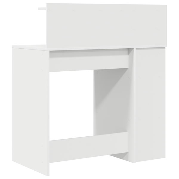 Schreibtisch mit Regal, Weiß, 90 cm