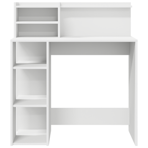 Schreibtisch mit Regal, Weiß, 90 cm