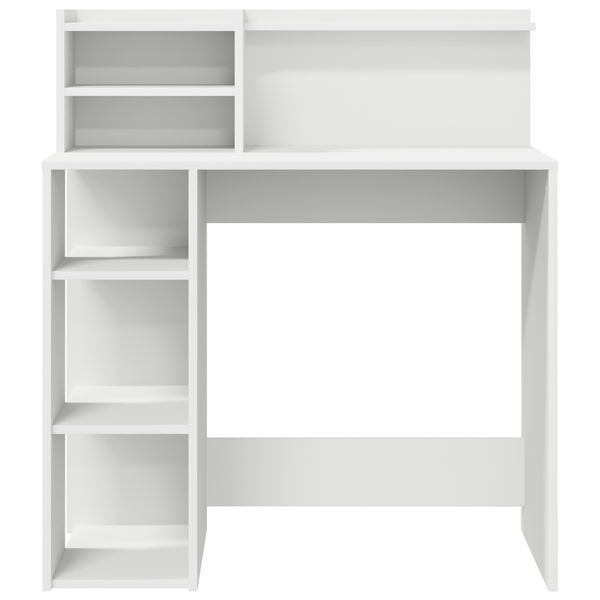 Schreibtisch mit Regal, Weiß, 90 cm