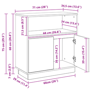 Weißes LED Sideboard 71cm