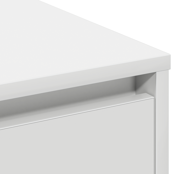 vidaXL Buffet LED blanc 90 x 32 x 75 cm en bois d'ingénierie
