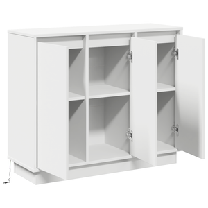 vidaXL Buffet LED blanc 90 x 32 x 75 cm en bois d'ingénierie