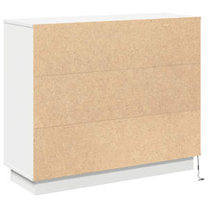 vidaXL Buffet LED blanc 90 x 32 x 75 cm en bois d'ingénierie