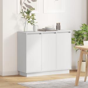 vidaXL Buffet LED blanc 90 x 32 x 75 cm en bois d'ingénierie