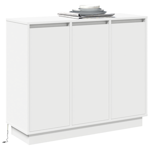 vidaXL Buffet LED blanc 90 x 32 x 75 cm en bois d'ingénierie