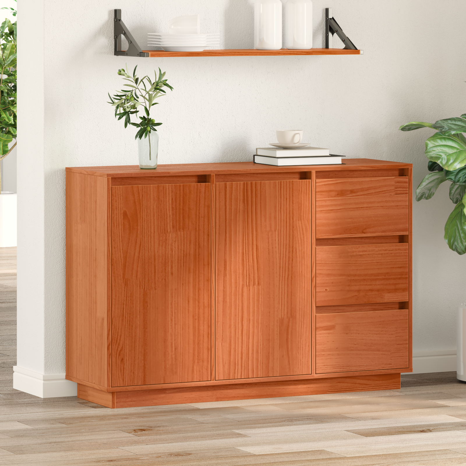 Sideboard Braun Eichen-Optik 111 cm