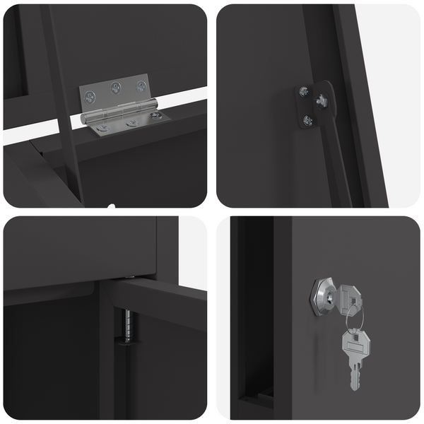 Paketbox mit Stauraum, Schwarz