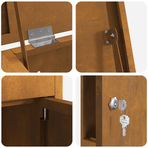 Rostige Paketbox aus wetterfestem Stahl