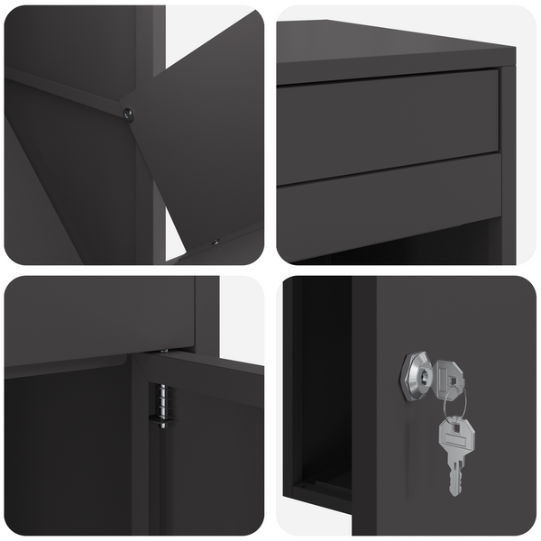 Paketbox mit Speicher Schwarz 41x38x103cm