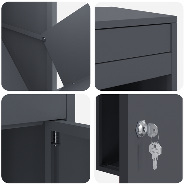Paketbox mit Stauraum Anthrazit Stahl