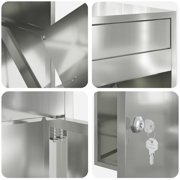 Paketbox Silber mit Tür 47,5x38x59cm