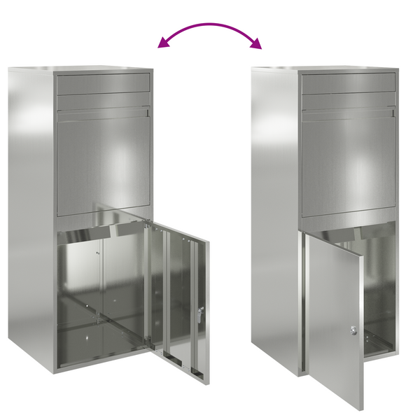Paketbox Silber mit Tür 47,5x38x59cm