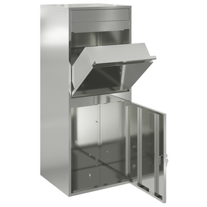 Paketbox Silber mit Tür 47,5x38x59cm