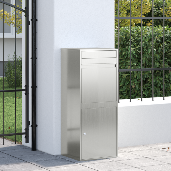 Paketbox Silber mit Tür 47,5x38x59cm