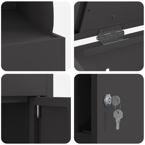 Paketbox mit Speicher, Schwarz, Stahl