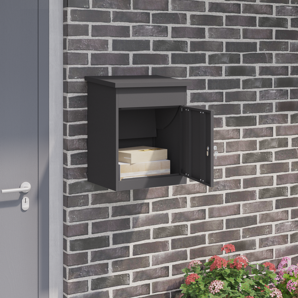 Paketbox mit Speicher, Schwarz, Stahl