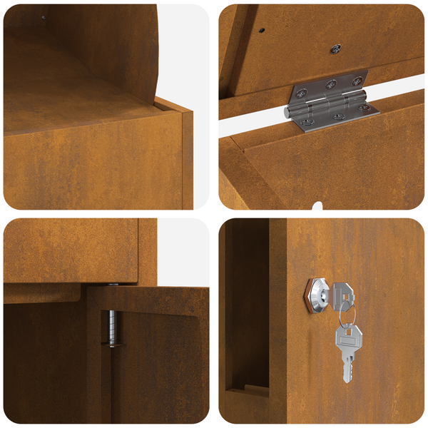 Paketbox mit Tür Rostoptik
