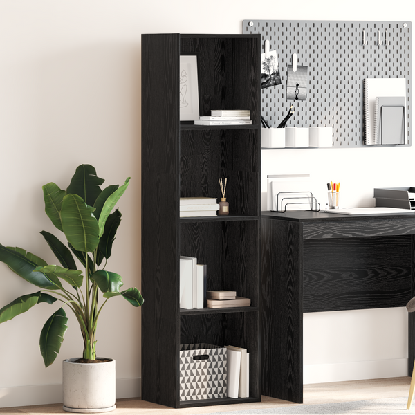 Bücherregal Schwarz Eichenoptik 152cm