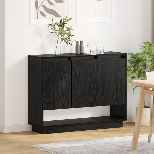 Sideboard Schwarz Eichenoptik 97 cm
