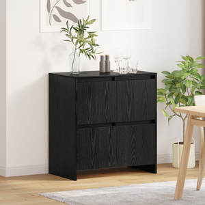Schwarzes Sideboard Eichenoptik 70 cm