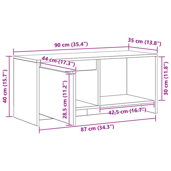 TV-Schrank Set Artisan-Eiche 90 cm