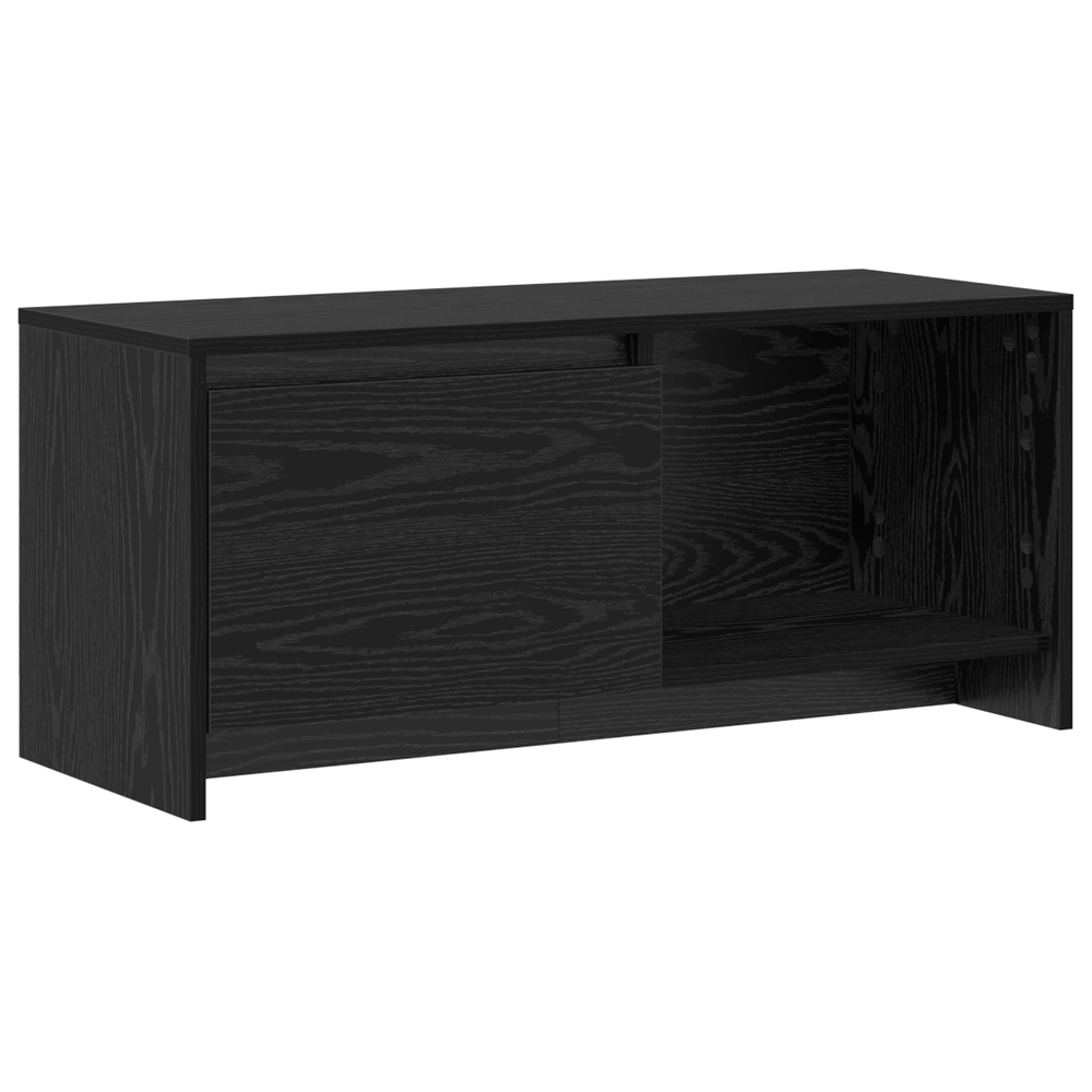 Wandmontiertes TV-Schrankset Schwarz Eichen-Optik 90 cm