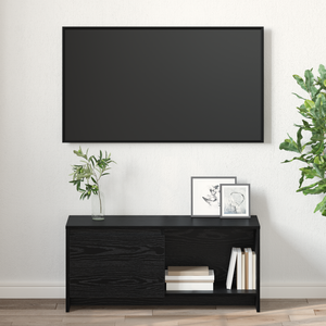 Wandmontiertes TV-Schrankset Schwarz Eichen-Optik 90 cm