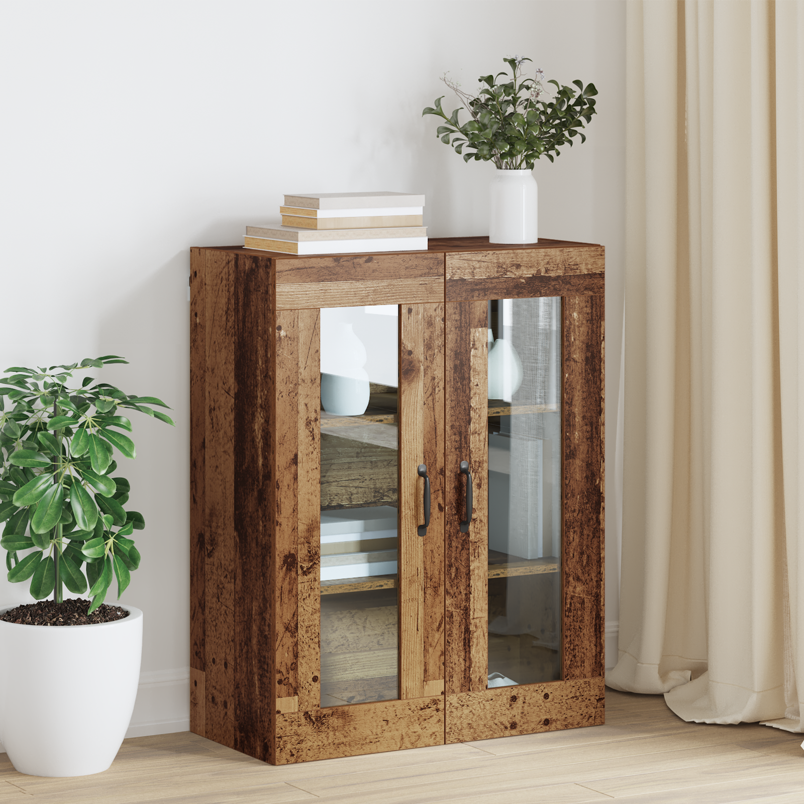 Wandmontierter Hängeschrank Altholz 69,5x34x90cm