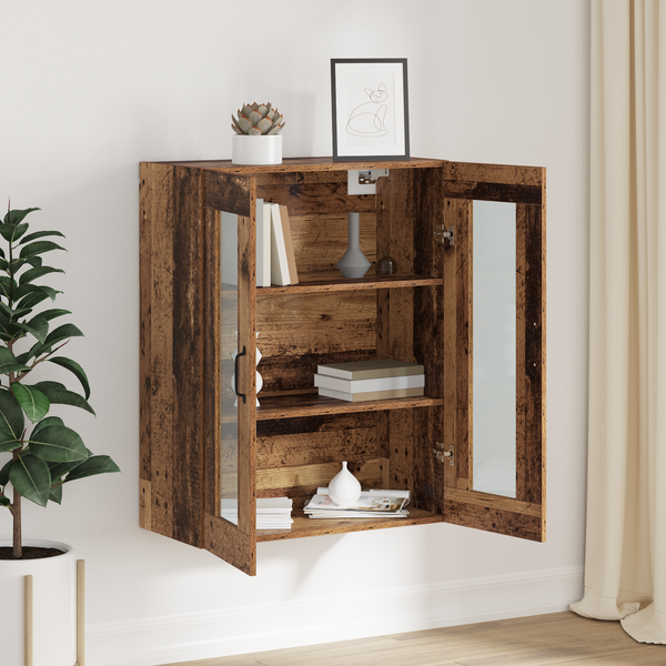 Wandmontierter Hängeschrank Altholz 69,5x34x90cm