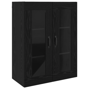 Schwarzer Hängeschrank Eichen-Optik