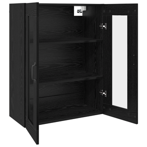 Schwarzer Hängeschrank Eichen-Optik