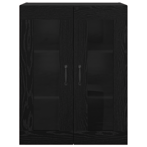Schwarzer Hängeschrank Eichen-Optik