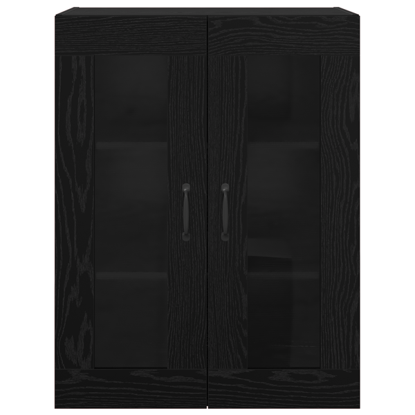 Schwarzer Hängeschrank Eichen-Optik