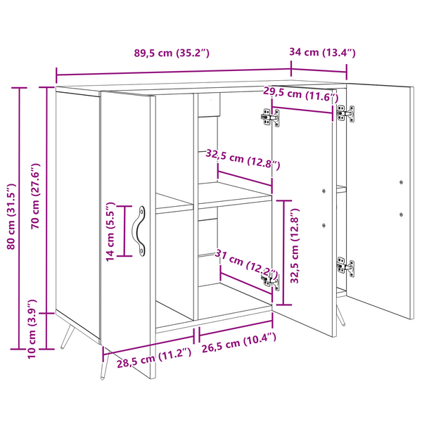Sideboard Altholz 89,5 cm