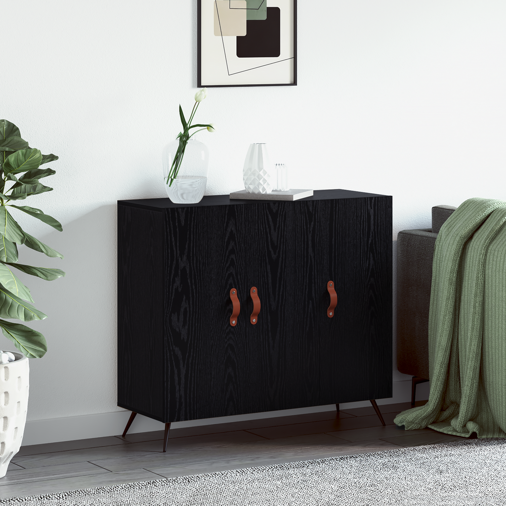 Schwarzes Sideboard Eichen-Optik