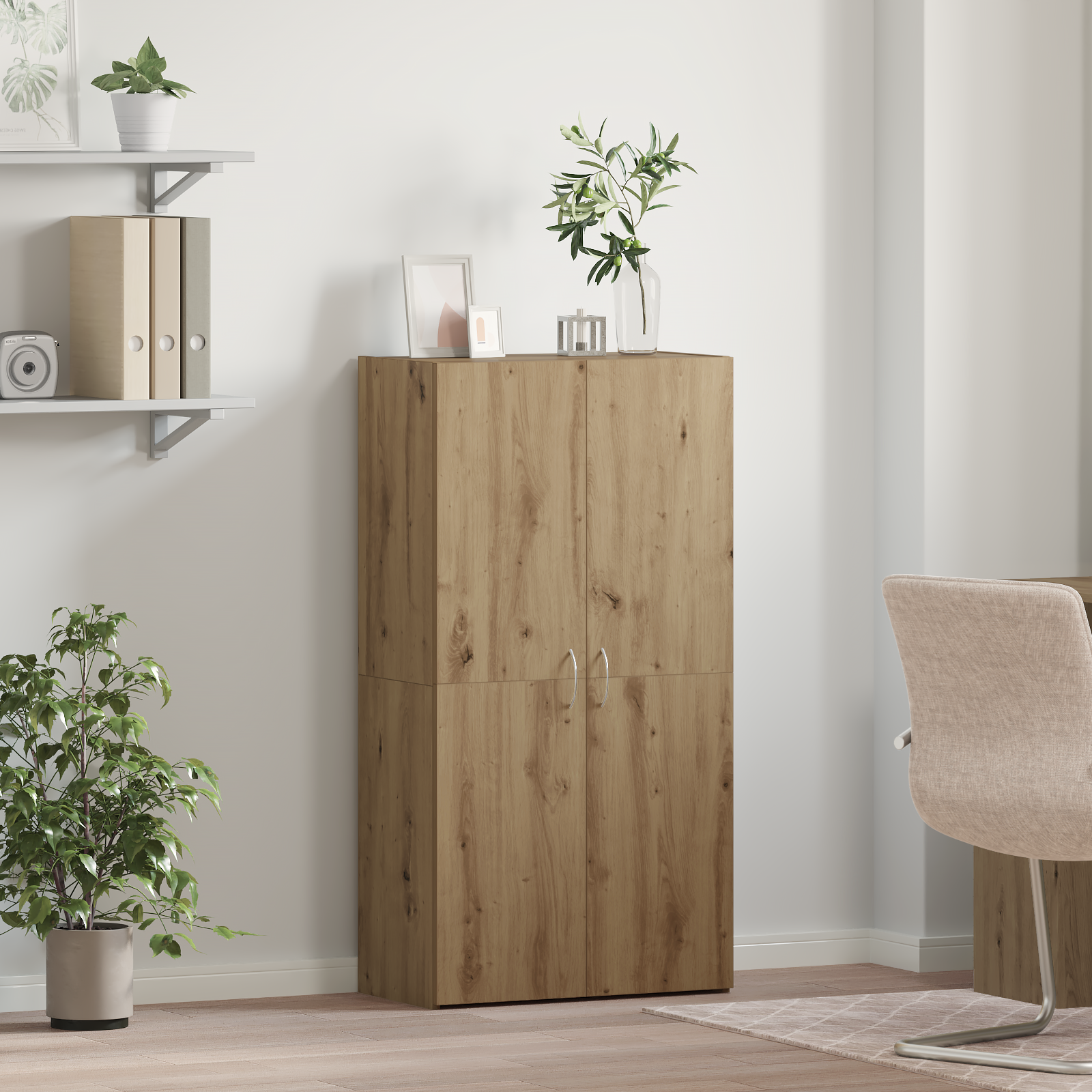 Büroschrank mit Regal Altholz