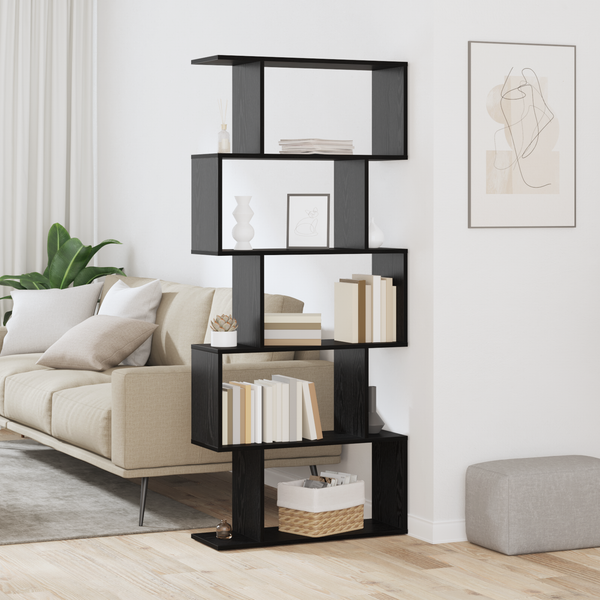 Bücherregal Schwarz Eichen-Optik 161cm