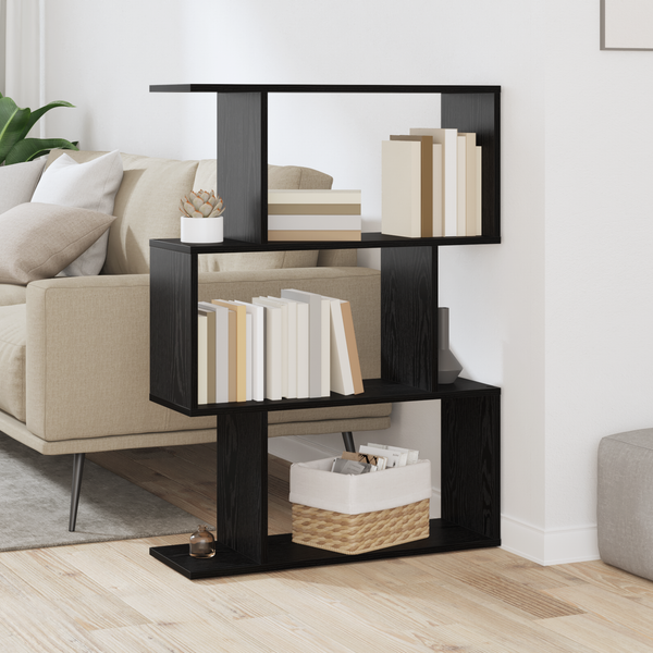 Bücherregal Schwarz Eiche 70x24x97 cm