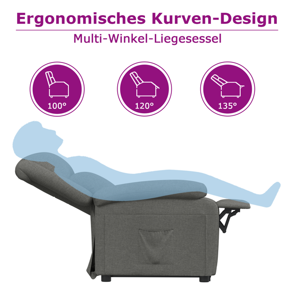 TV-Sessel mit Fußhocker Braun Wildleder-Optik