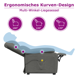 Massagesessel Dunkelbraun Stoff