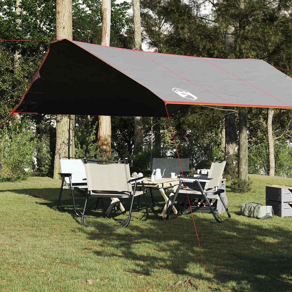 Wasserdichte Campingplane 420x440cm Grau & Orange - Nordbrist
